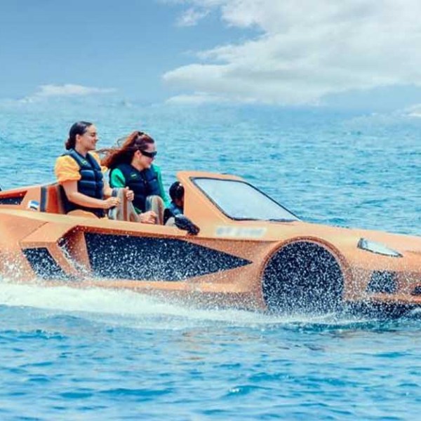 a man swimming in a body of water